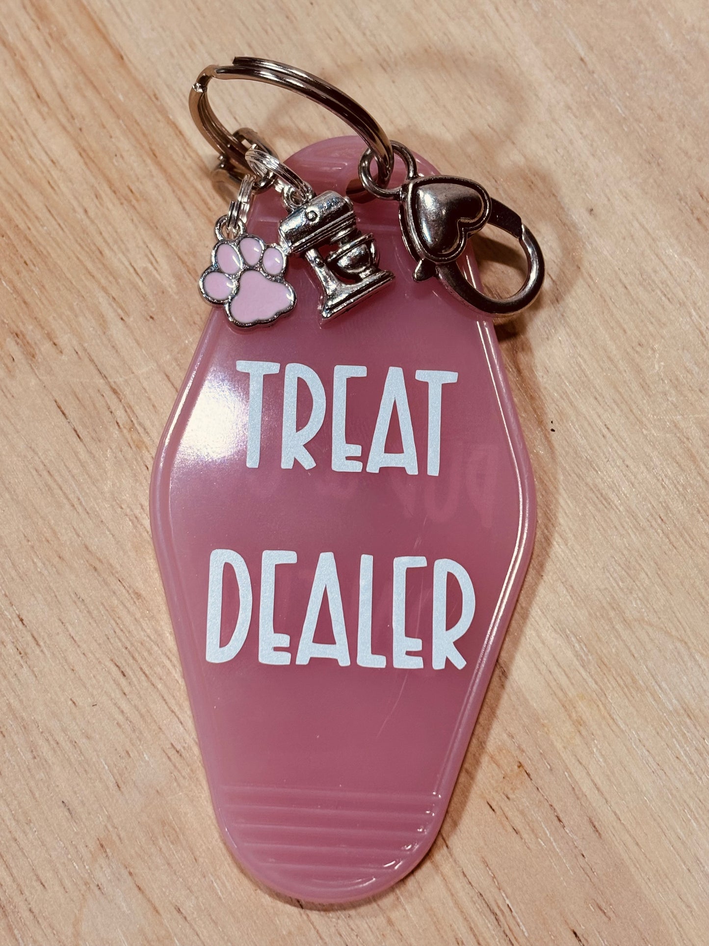 Pup & Co. Bakery Keychain with 'Treat Dealer'